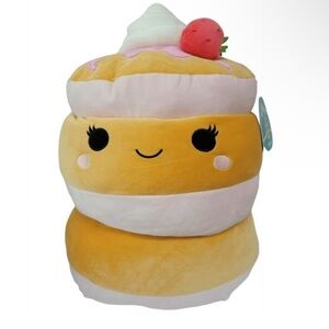 NWT Squishmallows 16" Sawtelle the Strawberry Pancakes Plush Toy